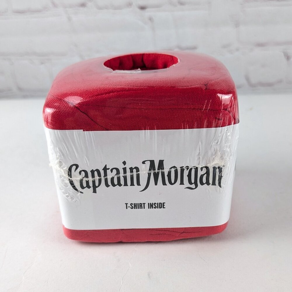 NEW Captain Morgan Cubed Shrink-Wrapped Red Tshirt XL